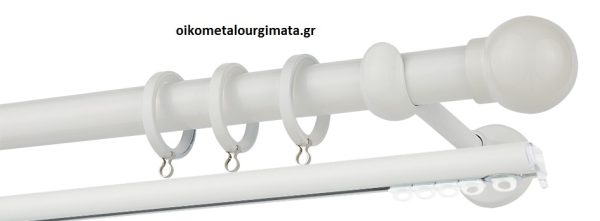 Κουρτινόξυλα/Ζωγομετάλ/Φ25/CP0058/λευκό