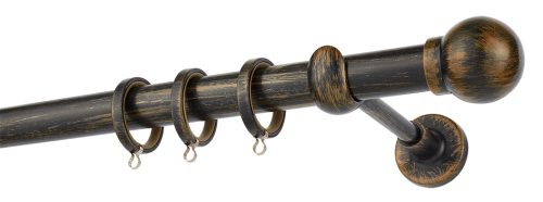 Κουρτινόξυλα σφυρήλατα/Ζωγομετάλ/Φ25/R0058/Μάυρο-πατίνα-χαλκός