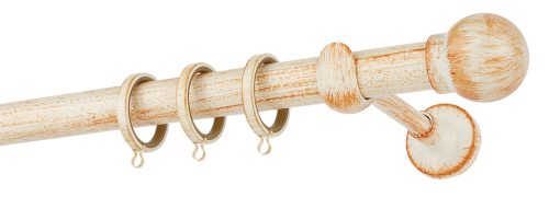 Κουρτινόξυλα σφυρήλατα/Ζωγομετάλ/Φ25/R0058/ Κρέμ-πατίνα-χαλκός