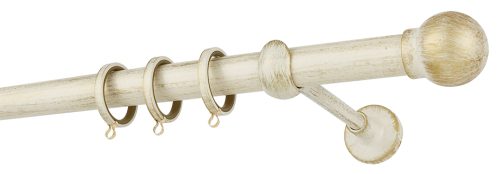 Κουρτινόξυλα σφυρήλατα/Ζωγομετάλ/Φ25/R0058/Κρέμ-πατίνα-χρυσό