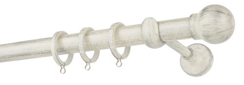 Κουρτινόξυλα σφυρήλατα/Ζωγομετάλ/Φ25/R0058/Κρέμ-πατίνα-ασήμι