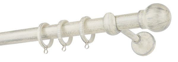 Κουρτινόξυλα σφυρήλατα/Ζωγομετάλ/Φ25/R0058/Κρέμ-πατίνα-ασήμι