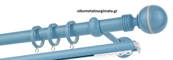 Κουρτινόξυλα/Ζωγομετάλ/Φ25/CP0079/γαλάζιο γκρι
