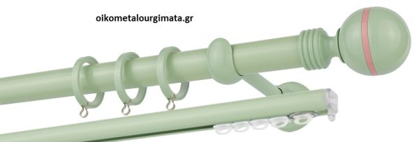 Κουρτινόξυλα/Ζωγομετάλ/Φ25/CP0079/φυστικί -ροζ