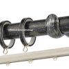 Κουρτινόξυλα σφυρήλατα/Ζωγομετάλ/Φ25/R0058/Μάυρο-πατίνα-ασήμι