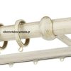 Κουρτινόξυλα σφυρήλατα/Ζωγομετάλ/Φ25/R0058/Κρέμ-πατίνα-χρυσό