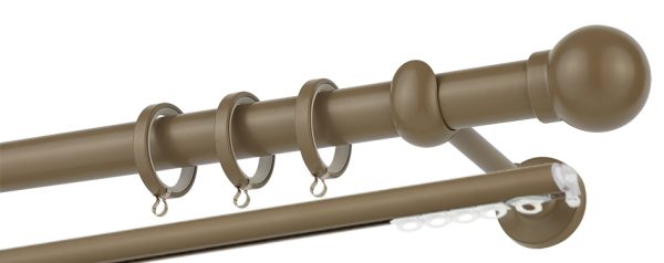 Κουρτινόξυλα/Ζωγομετάλ/Φ25/CP0058/καφέ ελιάς
