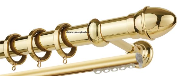 Κουρτινόξυλα/Ζωγομετάλ/Φ35/CL0073/χρυσό γυαλιστερό