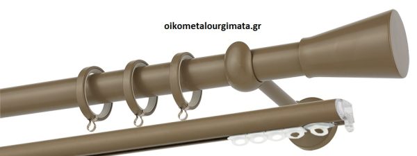 Κουρτινόξυλα/Ζωγομετάλ/Φ25/CP4141/καφέ ελιάς