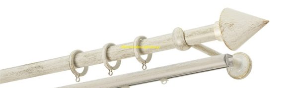 Κουρτινόξυλα/Ζωγομετάλ/Φ25/R4146/Κρεμ πατίνα-χρυσό