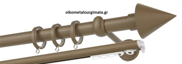 Κουρτινόξυλα/Ζωγομετάλ/Φ25/CP4146/καφέ ελιάς