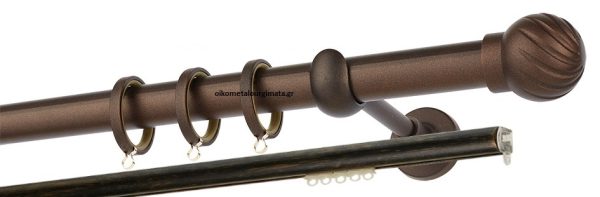 Κουρτινόξυλα σφυρήλατα/Ζωγομετάλ/Φ25/R0427/Αντικέ σκουριά