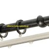 Κουρτινόξυλα σφυρήλατα/Ζωγομετάλ/Φ25/R0447/ Μάυρο-πατίνα-ασήμι