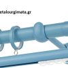 Κουρτινόξυλα/Ζωγομετάλ/Φ25/CP4054/γαλάζιο-γκρί