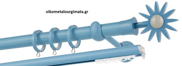 Κουρτινόξυλα/Ζωγομετάλ/Φ25/CP4054/γαλάζιο-γκρί