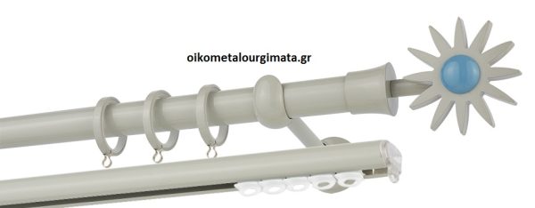Κουρτινόξυλα/Ζωγομετάλ/Φ25/CP4054/γκρι γαλάζιο