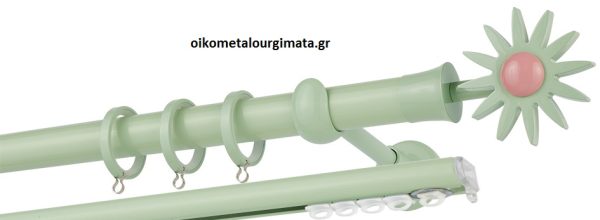 Κουρτινόξυλα/Ζωγομετάλ/Φ25/CP4054/φυστικί-ρόζ