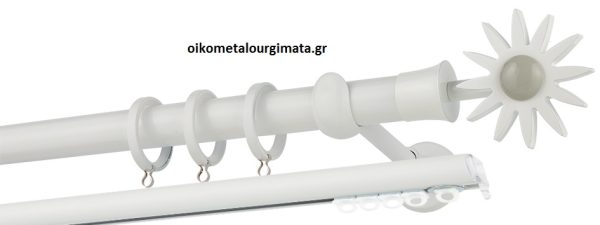 Κουρτινόξυλα/Ζωγομετάλ/Φ25/CP4054/λευκό γκρι
