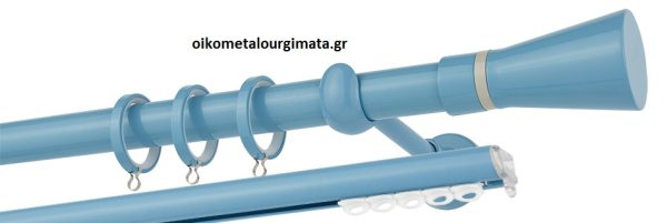 Κουρτινόξυλα/Ζωγομετάλ/Φ25/CP4110/γαλάζιο γκρι