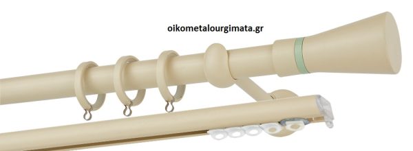 Κουρτινόξυλα/Ζωγομετάλ/Φ25/CP4110/ιβουάρ -φυστικί