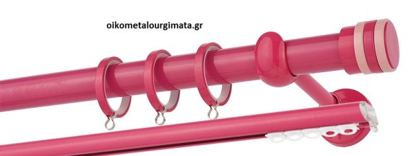 Κουρτινόξυλα/Ζωγομετάλ/Φ25/CP4132/φούξια-ρόζ