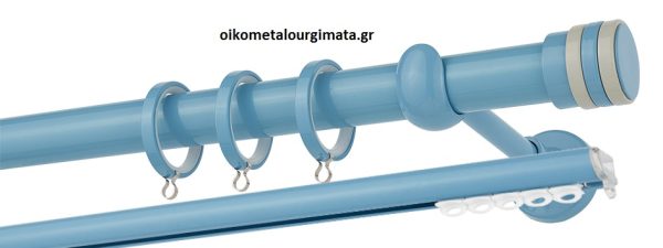 Κουρτινόξυλα/Ζωγομετάλ/Φ25/CP4132/γαλάζιο-γκρι