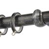 Κουρτινόξυλα σφυρήλατα/Ζωγομετάλ/Φ25/R0427/ Μάυρο-πατίνα-ασήμι