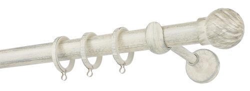 Κουρτινόξυλα σφυρήλατα/Ζωγομετάλ/Φ25/R0427/Κρέμ-πατίνα-ασήμι