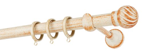 Κουρτινόξυλα σφυρήλατα/Ζωγομετάλ/Φ25/R0427/ Κρέμ-πατίνα-χαλκός