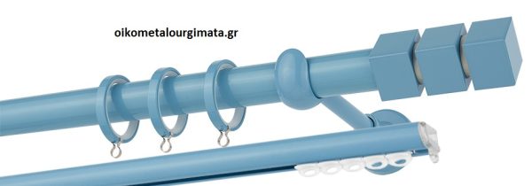 Κουρτινόξυλα/Ζωγομετάλ/Φ25/CP0473/γαλάζιο γκρι