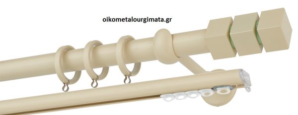 Κουρτινόξυλα/Ζωγομετάλ/Φ25/CP0473/ιβουάρ-φυστικί