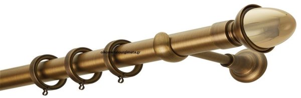 Κουρτινόξυλα/Ζωγομετάλ/Φ35/CL0059/μπρονζέ