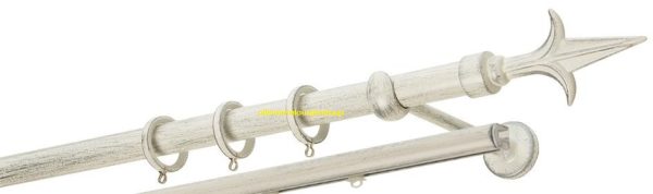 Κουρτινόξυλα σφυρήλατα/Ζωγομετάλ/Φ25/R0449/Κρέμ-πατίνα-χρυσό