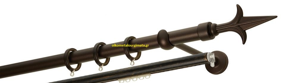 Κουρτινόξυλα σφυρήλατα/Ζωγομετάλ/Φ25/R0449/Αντικέ σκουριά
