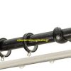 Κουρτινόξυλα σφυρήλατα/Ζωγομετάλ/Φ25/R0450/Μάυρο-πατίνα-ασήμι