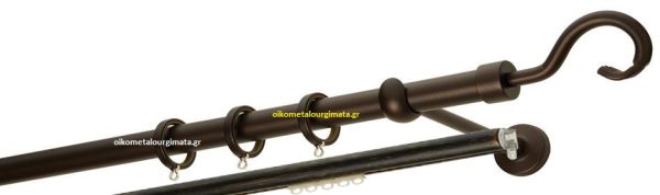 Κουρτινόξυλα σφυρήλατα/Ζωγομετάλ/Φ25/R0450/Αντικέ σκουριά