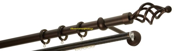 Κουρτινόξυλα σφυρήλατα/Ζωγομετάλ/Φ25/R0454/Αντικέ σκουριά