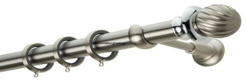 Κουρτινόξυλα/Ζωγομετάλ/Φ25/CL0423/νίκελ ματ/χρώμιο