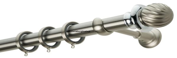 Κουρτινόξυλα/Ζωγομετάλ/Φ35/CL0423/νίκελ ματ/χρώμιο