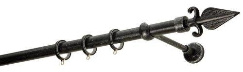 Κουρτινόξυλα σφυρήλατα/Ζωγομετάλ/Φ25/R0447/ Μάυρο-πατίνα-ασήμι