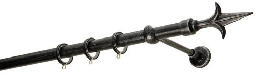 Κουρτινόξυλα σφυρήλατα/Ζωγομετάλ/Φ25/R0449/Μάυρο-πατίνα-ασήμι