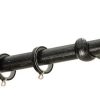 Κουρτινόξυλα σφυρήλατα/Ζωγομετάλ/Φ25/R0450/Μάυρο-πατίνα-ασήμι