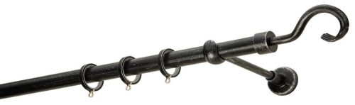 Κουρτινόξυλα σφυρήλατα/Ζωγομετάλ/Φ25/R0450/Μάυρο-πατίνα-ασήμι