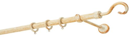 Κουρτινόξυλα σφυρήλατα/Ζωγομετάλ/Φ25/R0450/Κρέμ-πατίνα-χαλκός