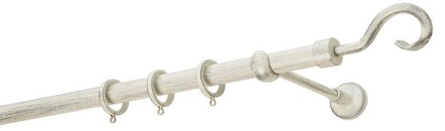 Κουρτινόξυλα σφυρήλατα/Ζωγομετάλ/Φ25/R0450/Κρέμ-πατίνα-ασήμι