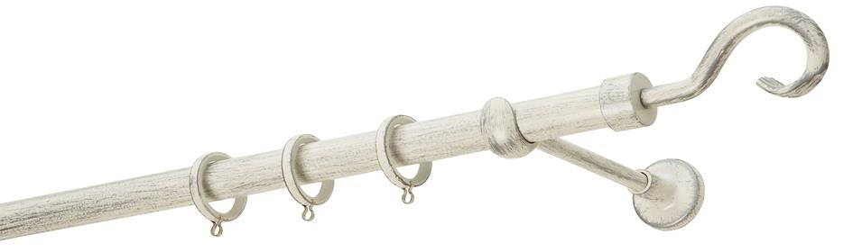 Κουρτινόξυλα σφυρήλατα/Ζωγομετάλ/Φ25/R0450/Κρέμ-πατίνα-ασήμι