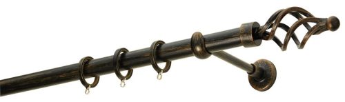 Κουρτινόξυλα σφυρήλατα/Ζωγομετάλ/Φ25/R0454/Μάυρο-πατίνα-χαλκός