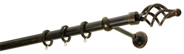 Κουρτινόξυλα σφυρήλατα/Ζωγομετάλ/Φ25/R0454/Μάυρο-πατίνα-χαλκός