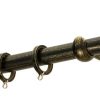 Κουρτινόξυλα σφυρήλατα/Ζωγομετάλ/Φ25/R0454/Μαυρο-πατίνα-χρυσό