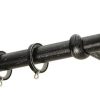 Κουρτινόξυλα σφυρήλατα/Ζωγομετάλ/Φ25/R0454/Μάυρο-πατίνα-ασήμι